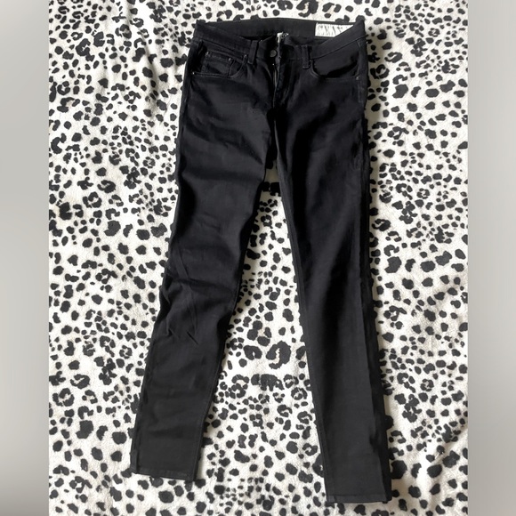 Crisp black denim rag & bone straight leg jeans - Picture 1 of 3
